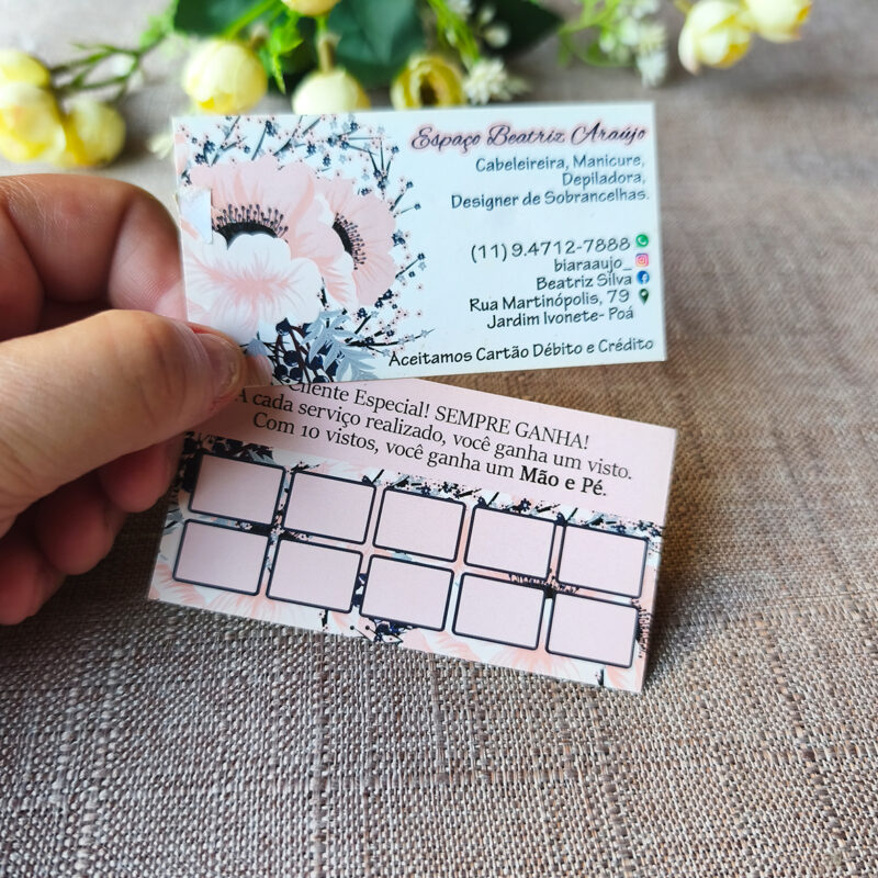 Cartão Fidelidade Personalizado para Clientes – Frente e Verso