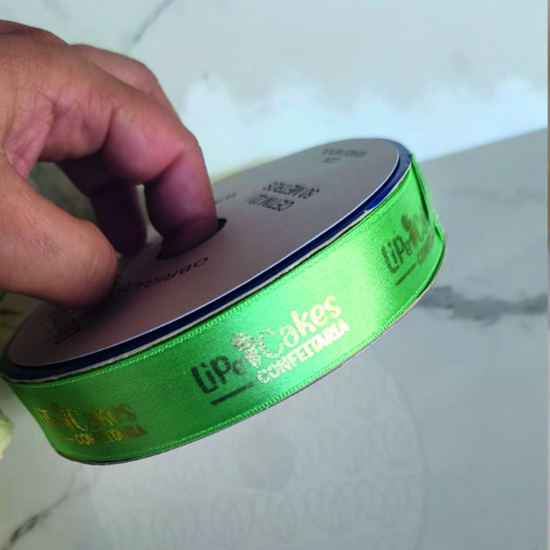 Cetim Personalizado em dourado 22mm