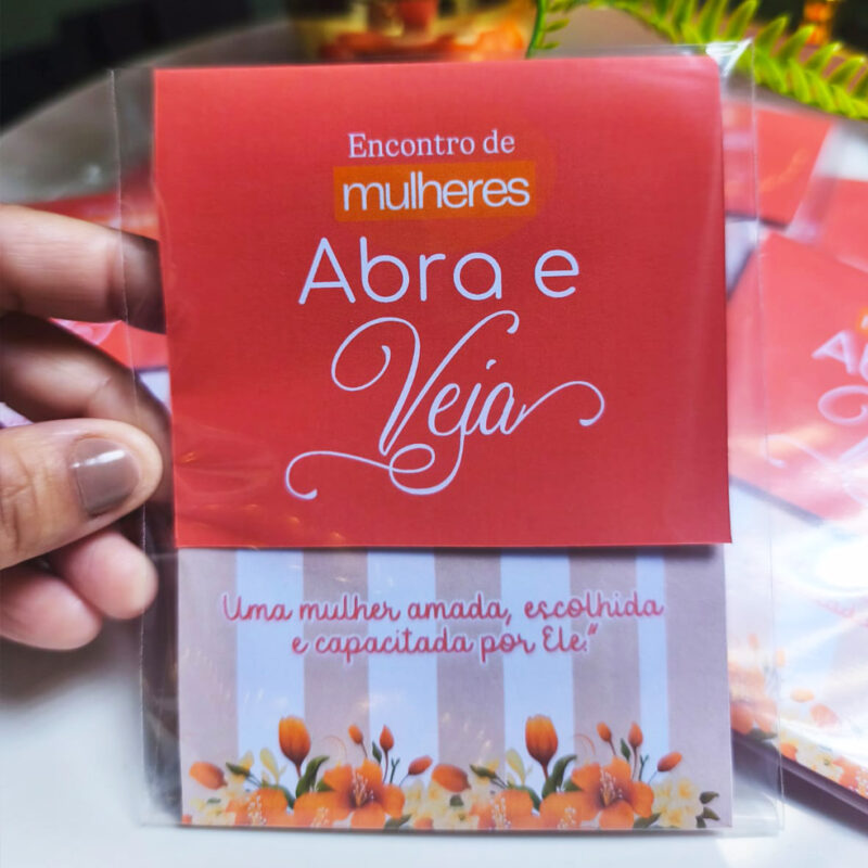 Cartão Personalizado com Espelho de Coração em acrílico