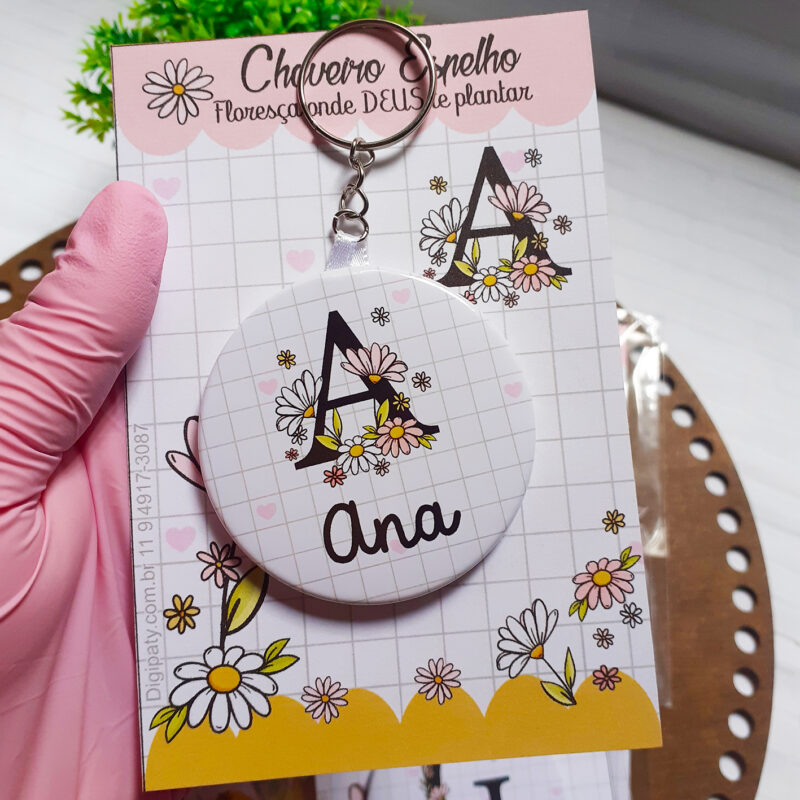 Chaveiro espelho de bolsa Personalizado | Botton espelho