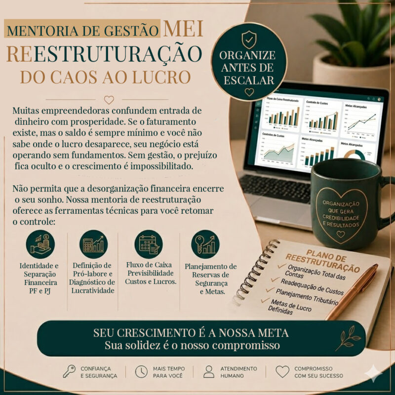 Mentoria de Reestruturação para MEI | 3 meses de acompanhamento.