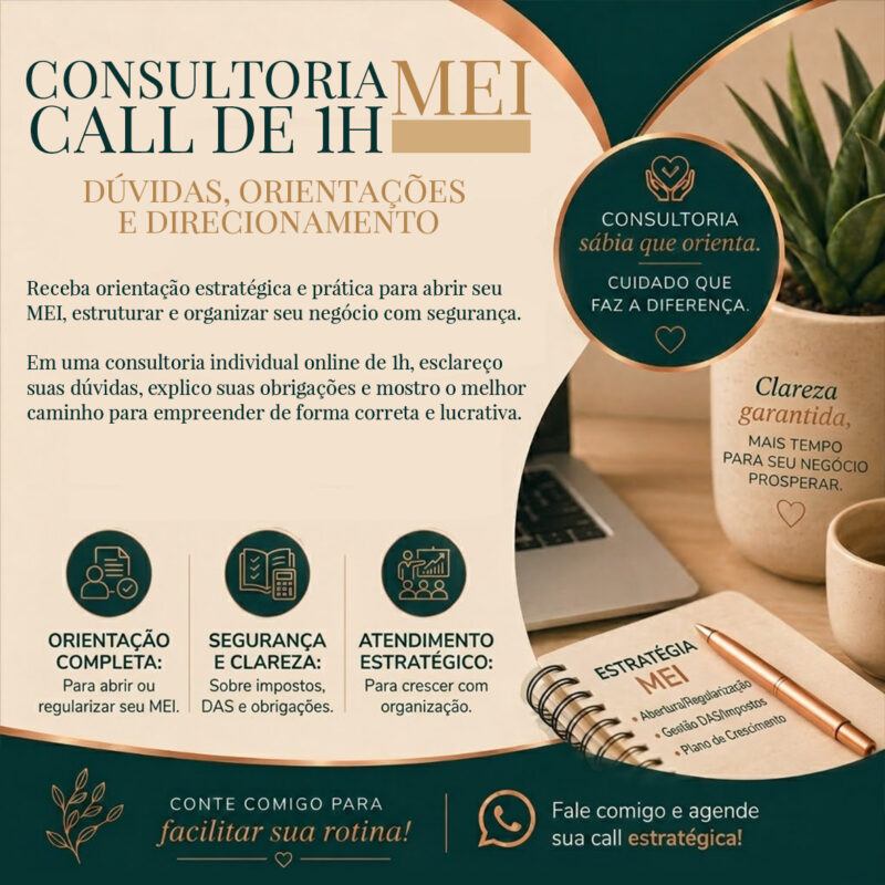 Consultoria MEI Personalizada – Call de 1 Hora